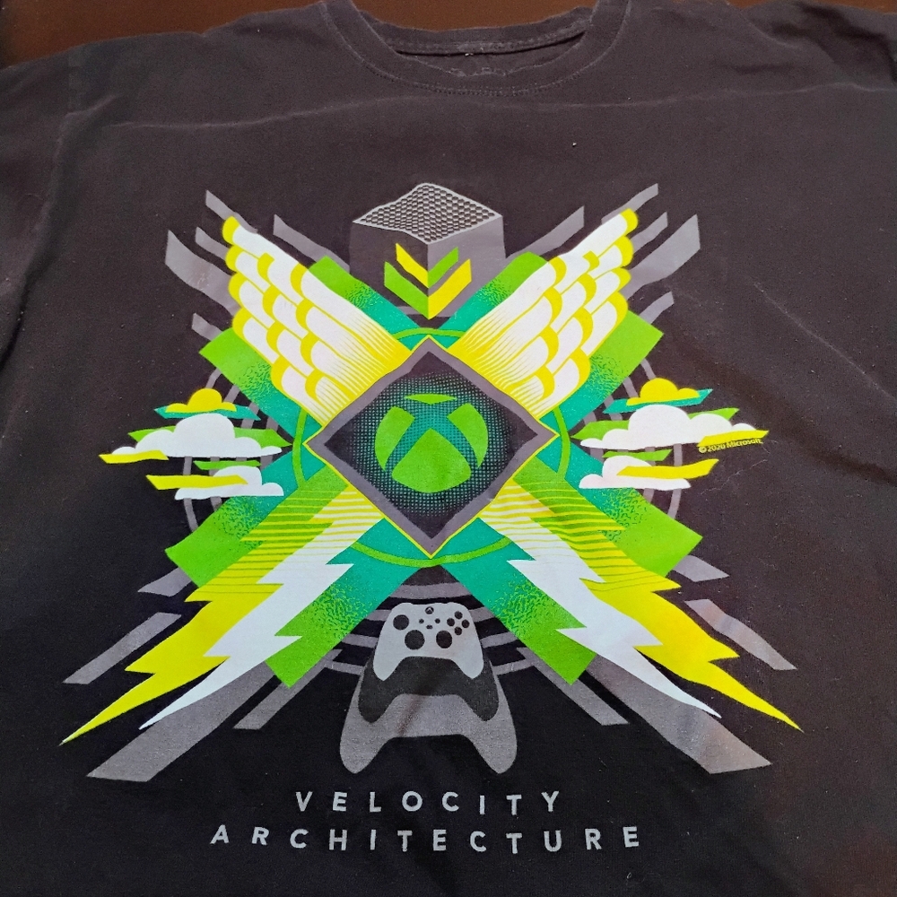 Xbox Velocity Architecture Black Green Graphic Shirt Mens Size Large Gamer‎ C